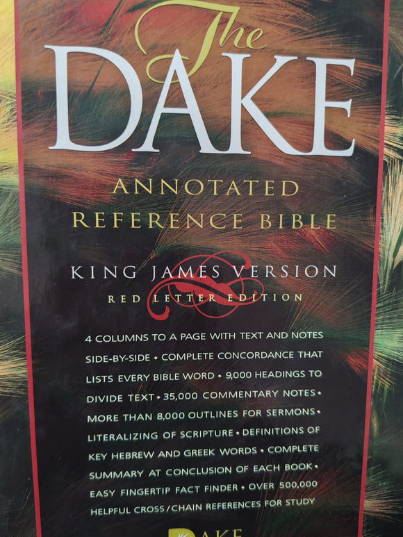 The Dake Annotated Bible King James Version, Genuine Leather, Red Letter Edition