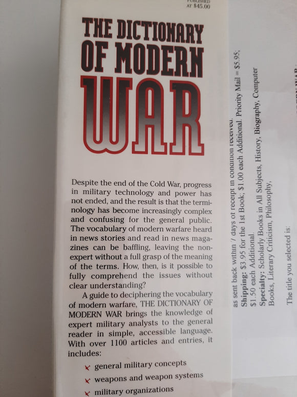 Dictionary of Modern War by Luttwak, Edward