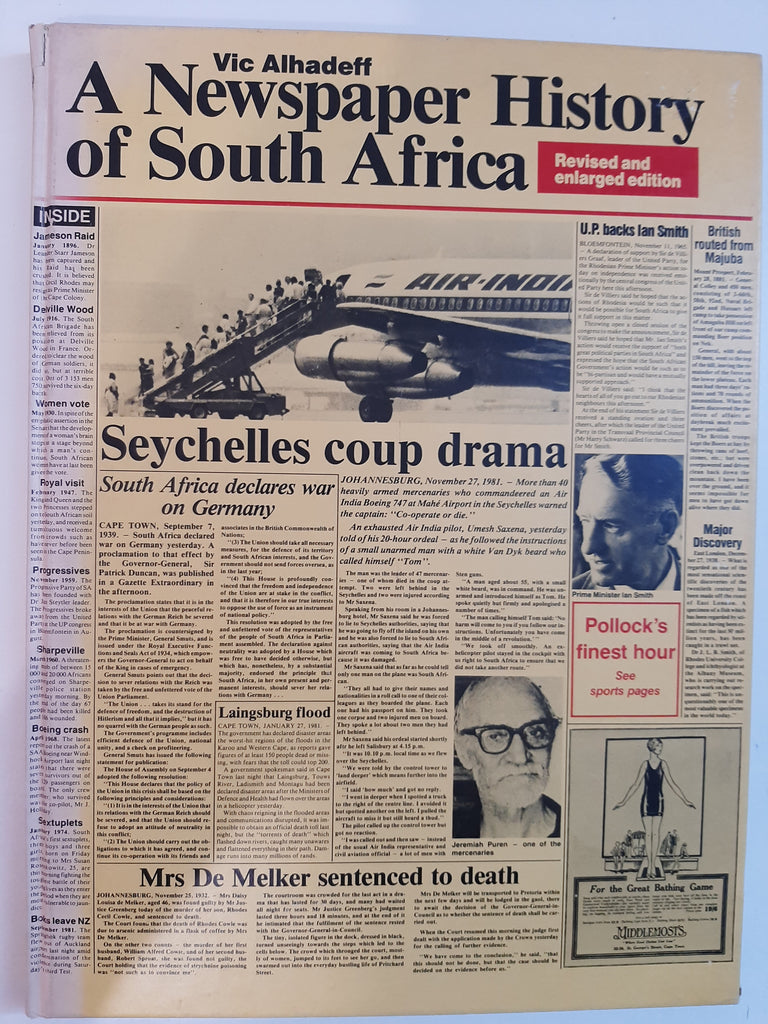 A Newspaper History Of South Africa By Vic Alhadeff