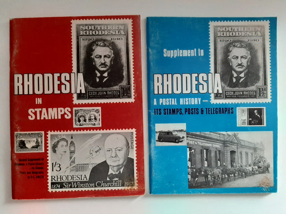 Set of 2 books: Rhodesia in stamps and Supplement to Rhodesia A Postal History-it's Stamps, Posts and telegraphs by R.C. Smith