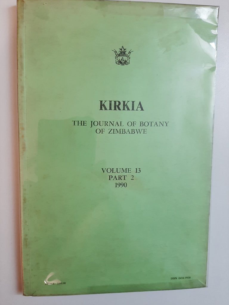 Kirkia: The Journal Of Botany Of Zimbabwe, Volume 13 Part 2 1990